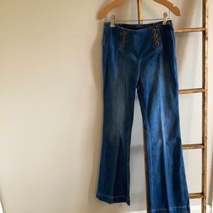Anthropologie Blue Flare & Wide Leg Jeans